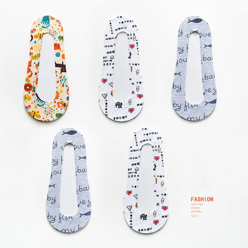 

5 Pairs/lot Ladies Summer Thin Sock Slippers Silicone Antiskid Ice Silk Socks Seamless Invisible Women Boat Socks Wholesales