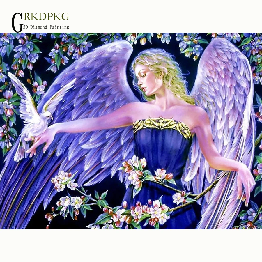 

GRKDPKJ 5d diamond painting angel full drill square diamond embroidery Cross stitch pictures of rhinestones Wedding decoration