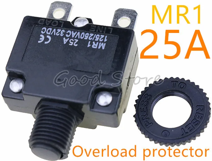 1 шт. сброс тепловой выключатель MR1 25A 125/250VAC 32VDC защита от перегрузки