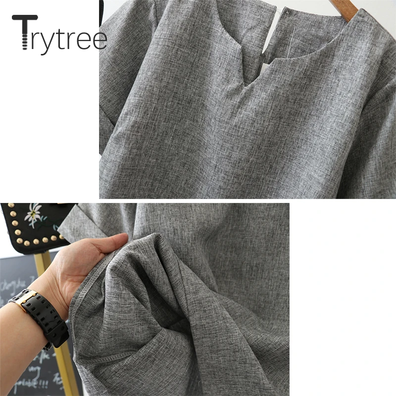 Женский однотонный костюм Trytree повседневный комплект из двух предметов топ и