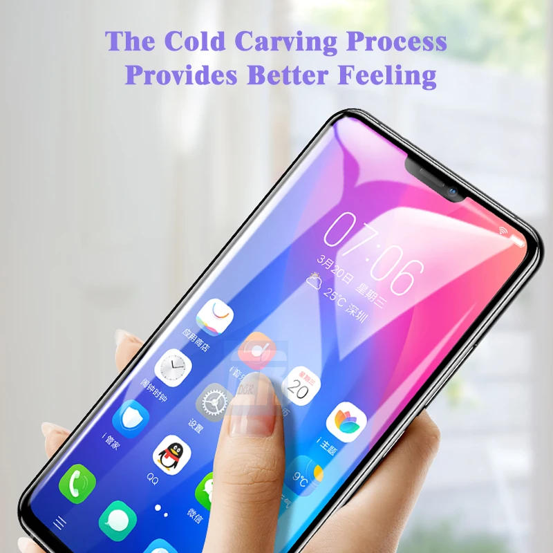 Защитное стекло с полным покрытием для VIVO Y93 Z3i Z1 Y83 закаленное X21i Y71 X21 UD анти