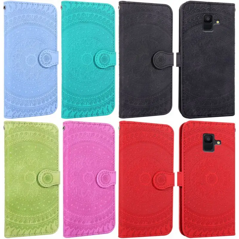 Чехол книжка Datura с цветами для Samsung Galaxy A50 A60 A70 A6 A7 A8 Plus J6 Prime J4 J3 2018 J730 J530 J330 A320 A520