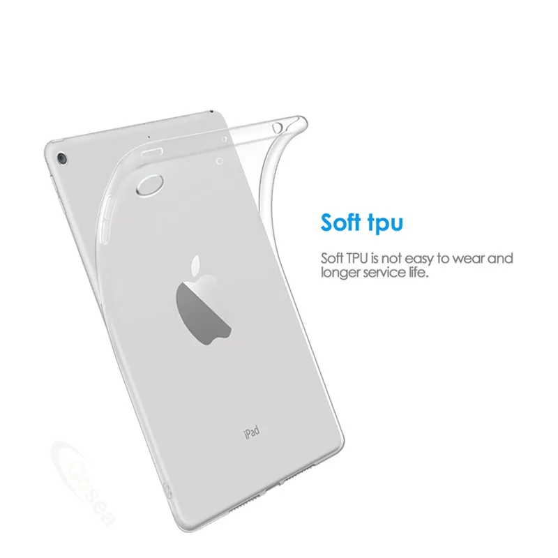 Чехол Qosea для Apple iPad Mini 5 7 9 прозрачный тонкий силиконовый Ультратонкий Мягкий