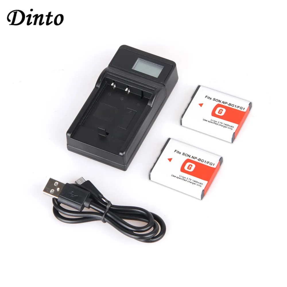 Dinto 2 шт. NP BG1 NPBG1 цифровой Камера Батарея + ЖК дисплей Дисплей USB зарядное