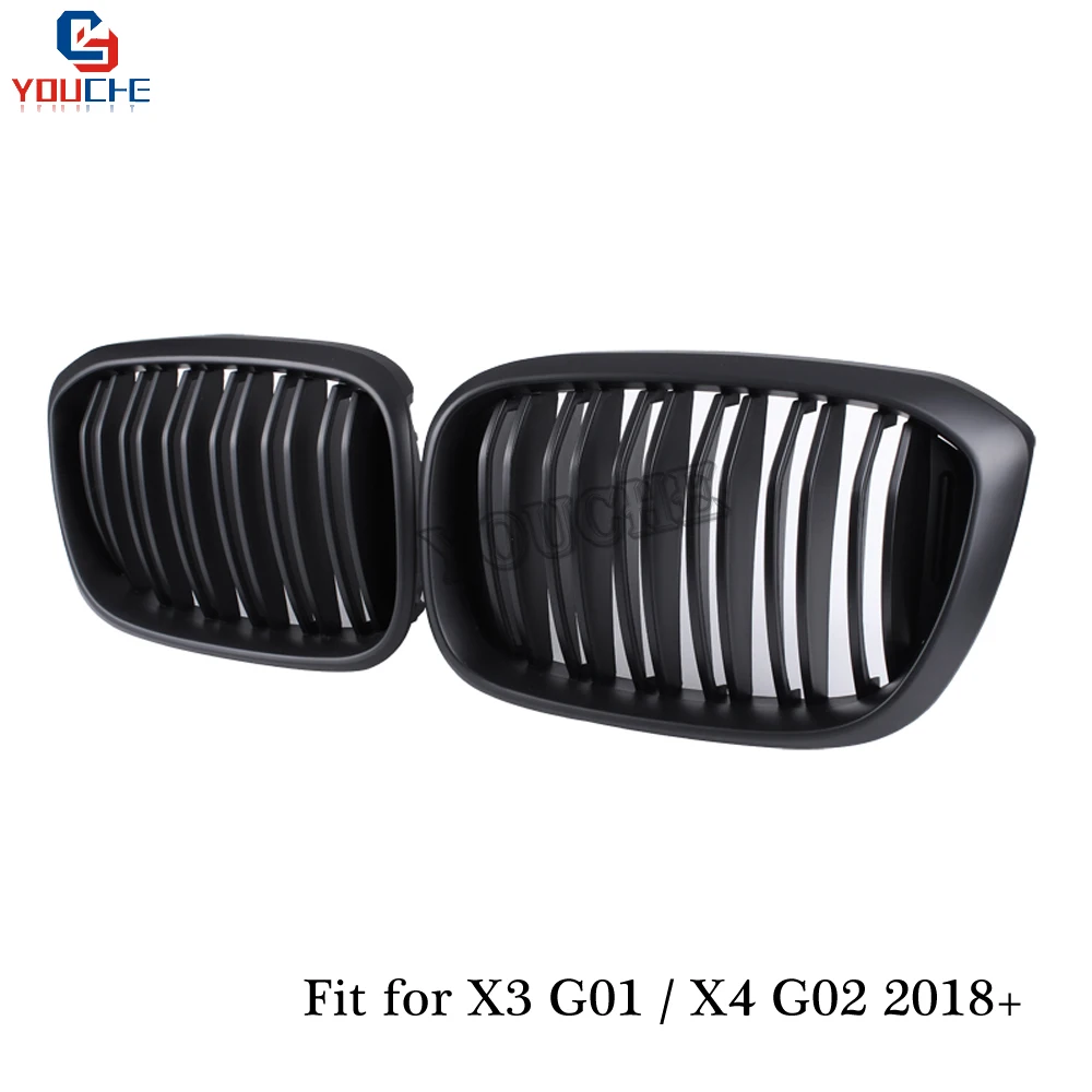 Двойная Передняя решетка радиатора для BMW X3 G01 / X4 G02 2018 2019 5 дверная передней капота