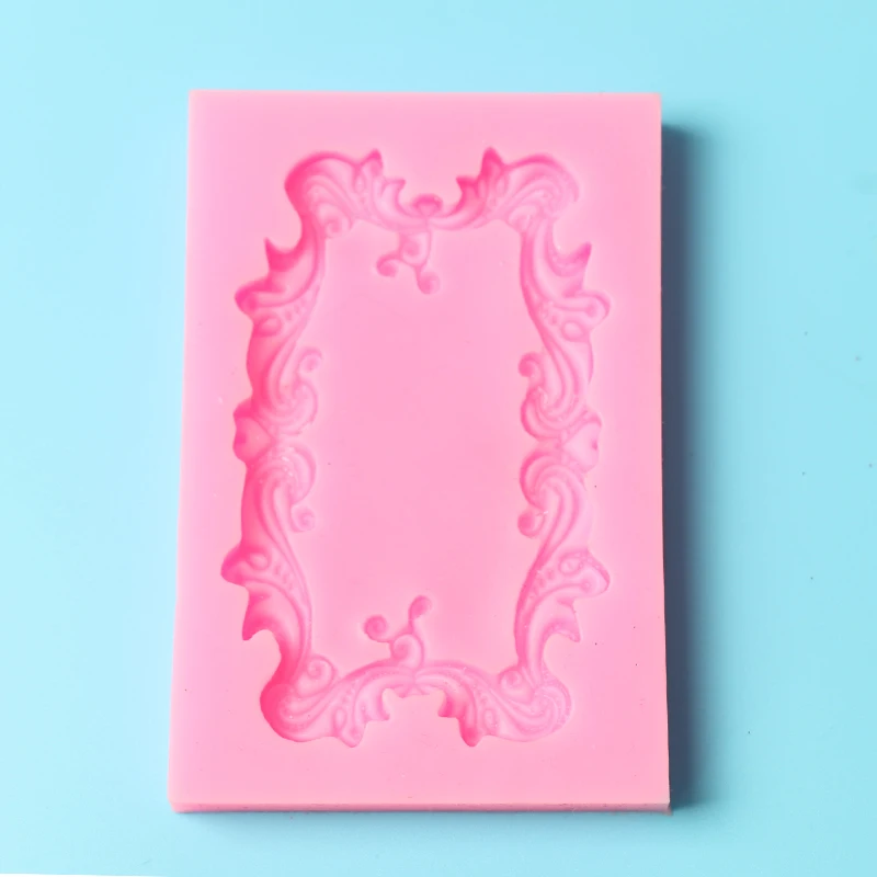 Рамка фото зеркало кружева цветок силиконовая форма помадка Gumpaste шоколадная для