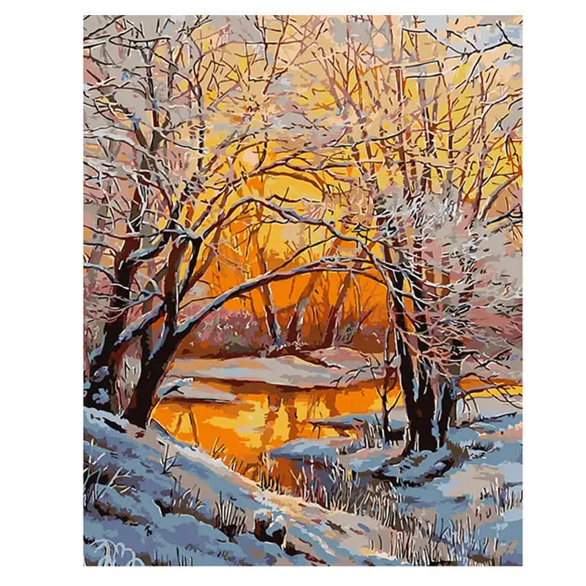 tree Painting Украшение гостиной, картины по номерам на холсте, мост фейерверков, картины на холсте для гостиной - Цвет: tree Painting