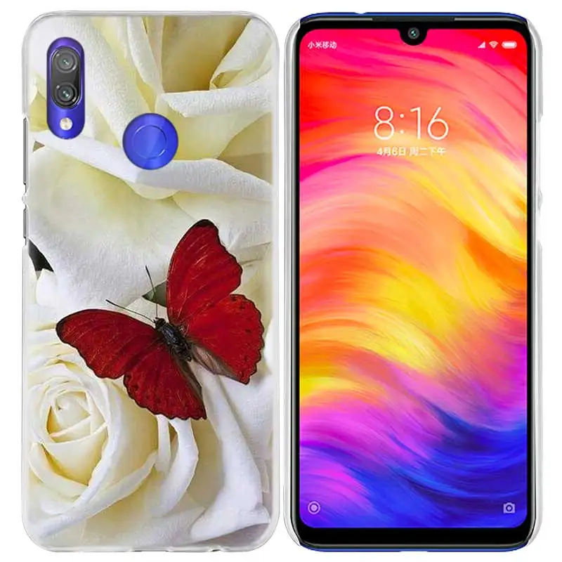 07 Чехол с красными бабочками и розами для Xiao mi Red mi Go Note 7 6 6A Pro S2 5 5A 4X mi A1 A2 9 mi x 3 5G 8 lite F1 жесткий чехол для телефона из ПК - Цвет: 07