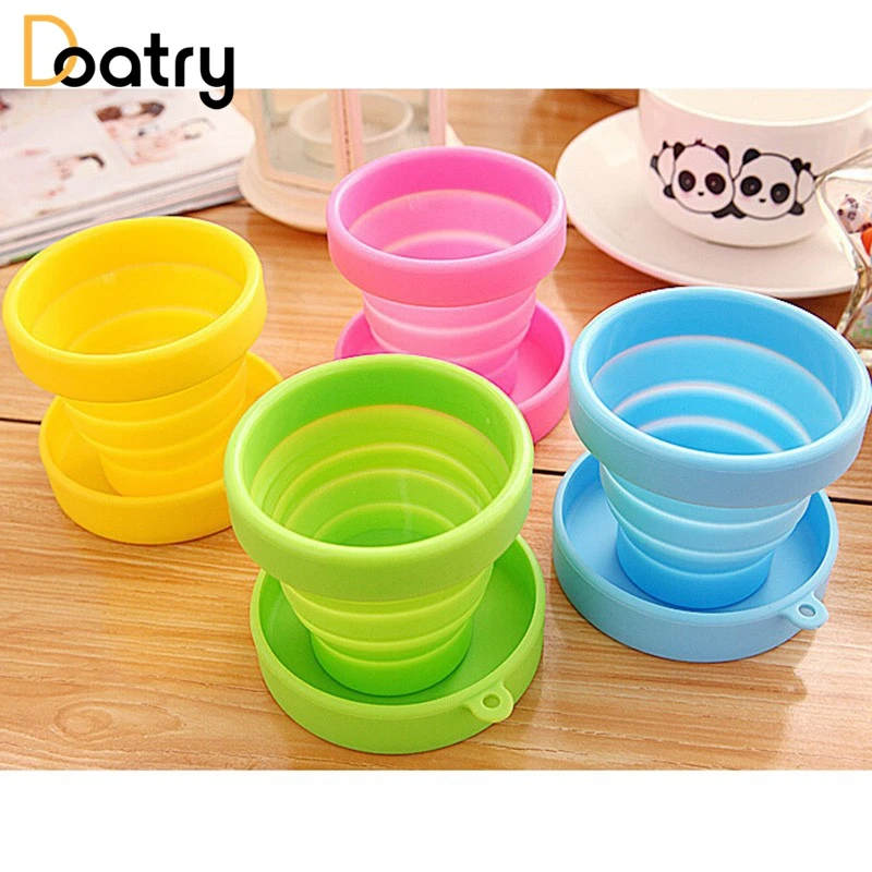 Портативные силиконовые телескопические складные Складные кружки для конфет