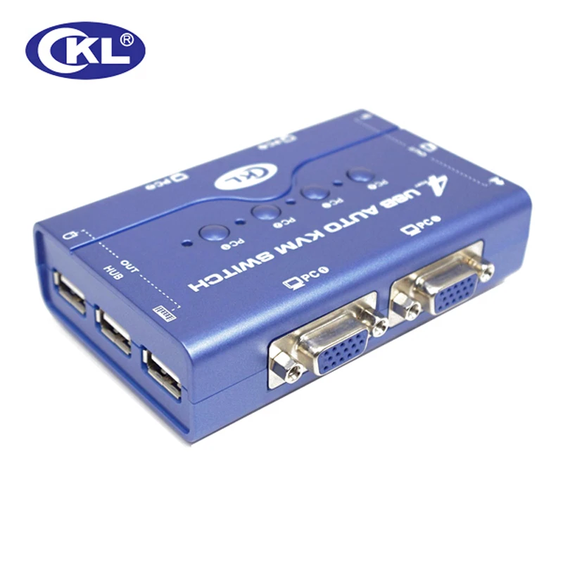 CKL 4 порта USB Авто VGA KVM переключатель поддерживает аудио микрофон для ПК монитор
