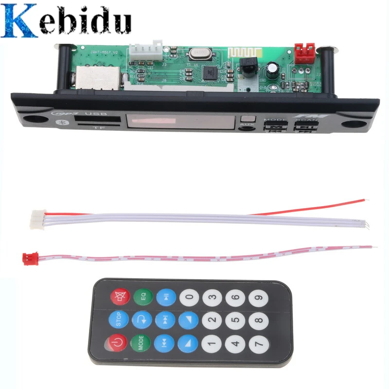 Аудио декодер Kebidu в машину беспроводной с ДУ USB TF FM Bluetooth 5 В 12 MP3 WMA | Электроника