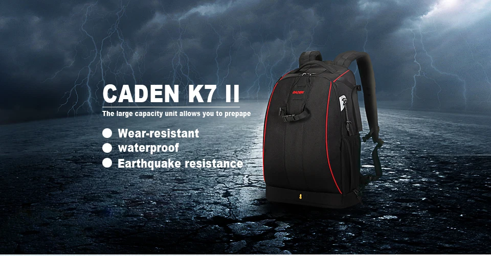 Caden K7 II рюкзак дождь Профессиональная зеркальная фотокамера для двух Сумка для фотоаппарата/Чехол сумка для камеры на ремне dslr 15 дюймов ноутбука