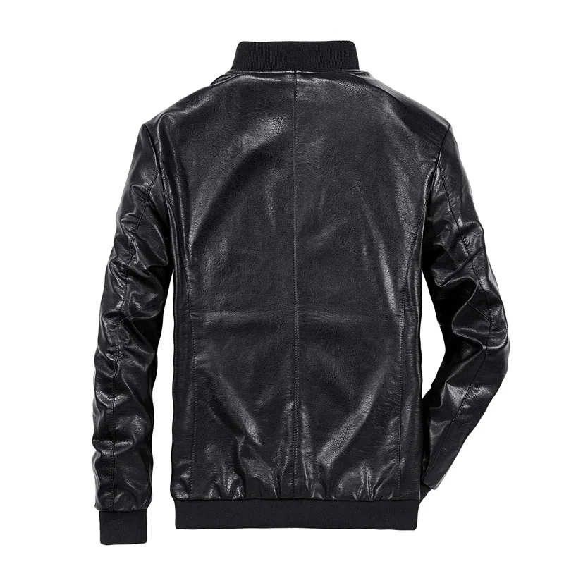 Кожаная куртка мужская 2019 уличная мотоциклетная бейсбольная осеннее пальто из