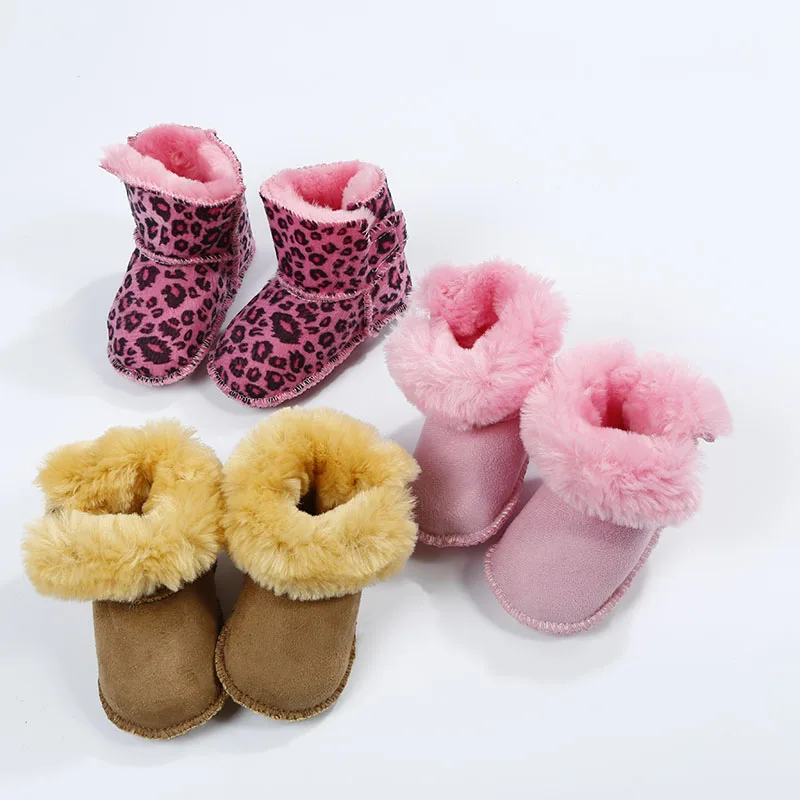 Новинка Зима 2019 Детская меховая обувь для новорожденных 0 18 месяцев мягкие