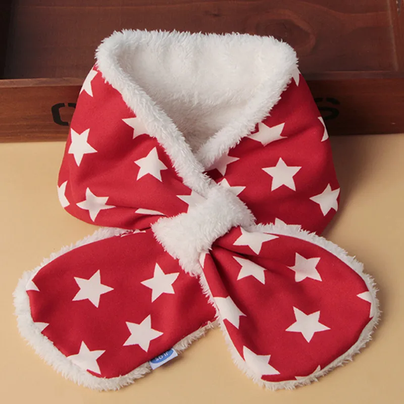 red star Новая мода осень-зима с плюшевой подкладкой для детей, шарф для девочек, для мальчиков Детские шарф Детские воротники шеи теплая детская шейный платок - Цвет: red star