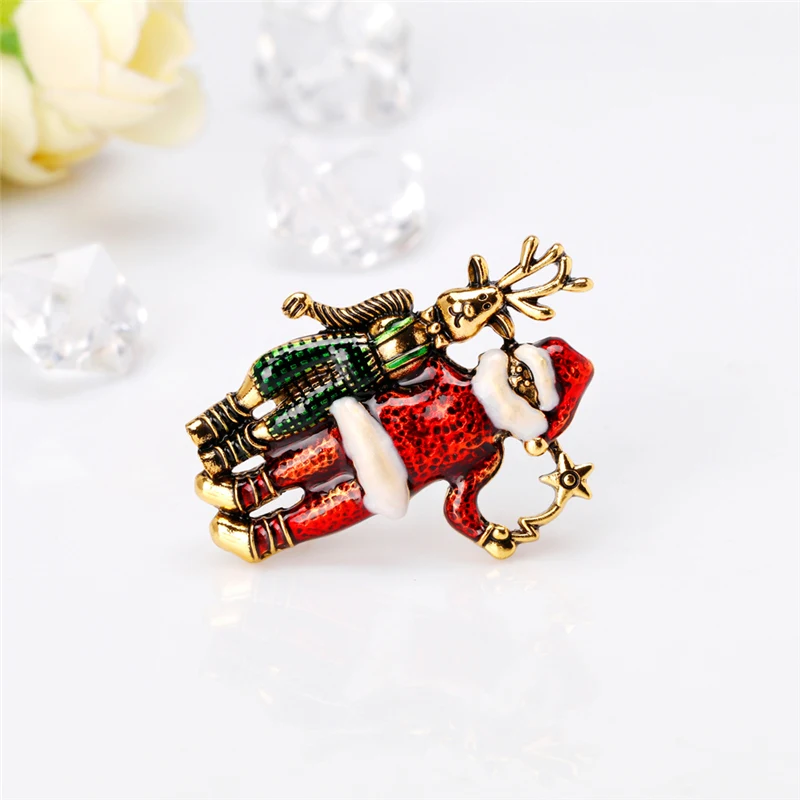 Женская Винтажная брошь в форме оленя вечерние эмалированные Броши золотого