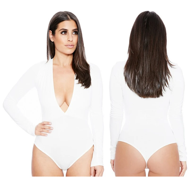 Женский комбинезон с длинными рукавами BHflutter пикантный v образным вырезом