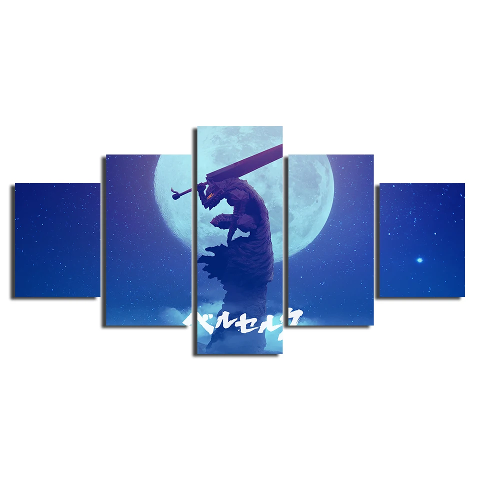 Wall Art домашнее украшение аниме Берсерк кишки Moon Shadow меч изображение воина один
