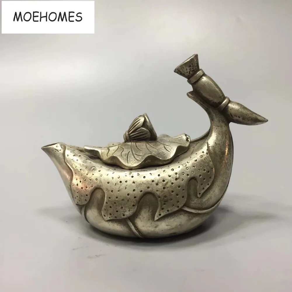 Moehouses Китай Коллекционная домашняя декорация Старый тибетский серебряный резной