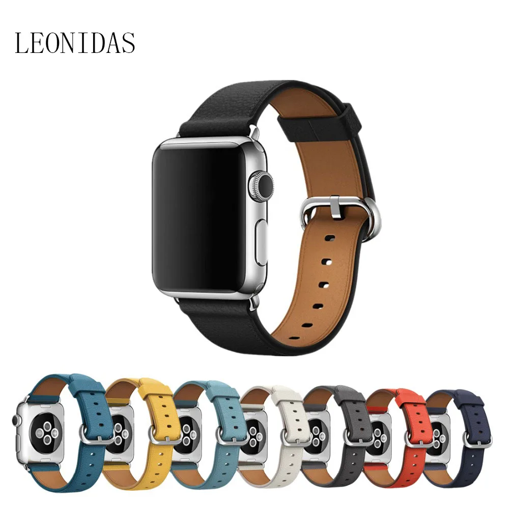 Кожаный ремешок LEONIDAS для Apple Watch band correas apple watch 42 мм 38 из нержавеющей стали Iwatch series