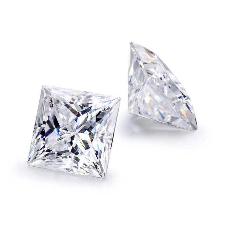 Прозрачный белый цвет DEF класс 6*6 мм Принцесса cut Moissanite свободно Прикрепленный