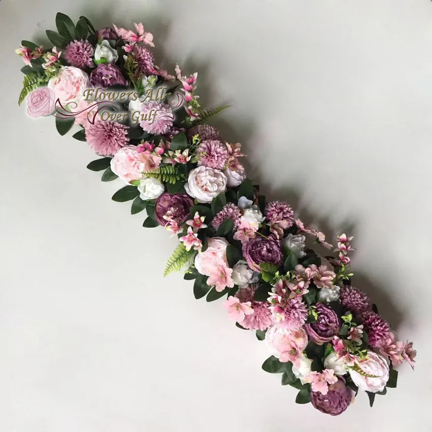 3D Artificial Silk Flower Ruuner Rose new Hydrangea Leaf Table Runner Wedding Party Decoration | Дом и сад