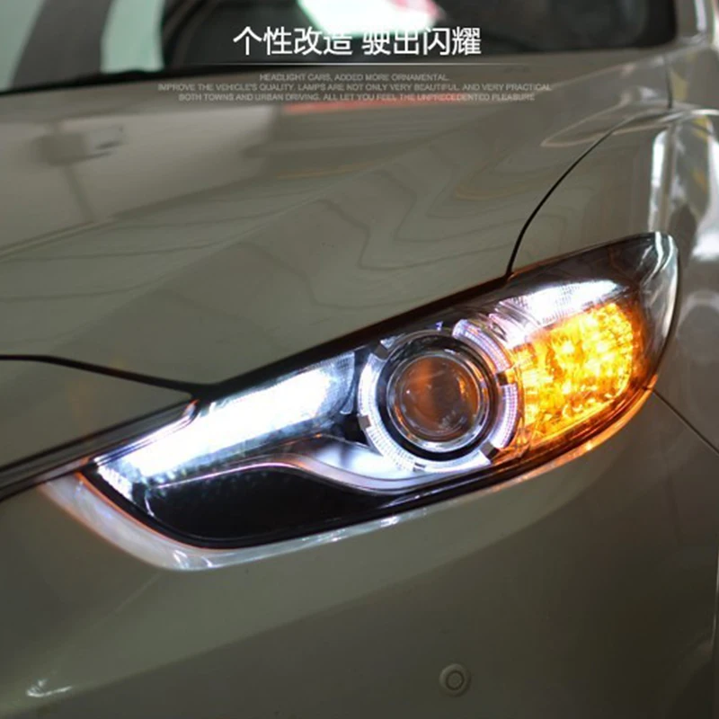 Автомобильный Стайлинг для Mazda 6, фары-, новинка, мазда 6, Atenza, светодиодный фонарь,, DRL, биксеноновые линзы, высокий, низкий луч, парковка