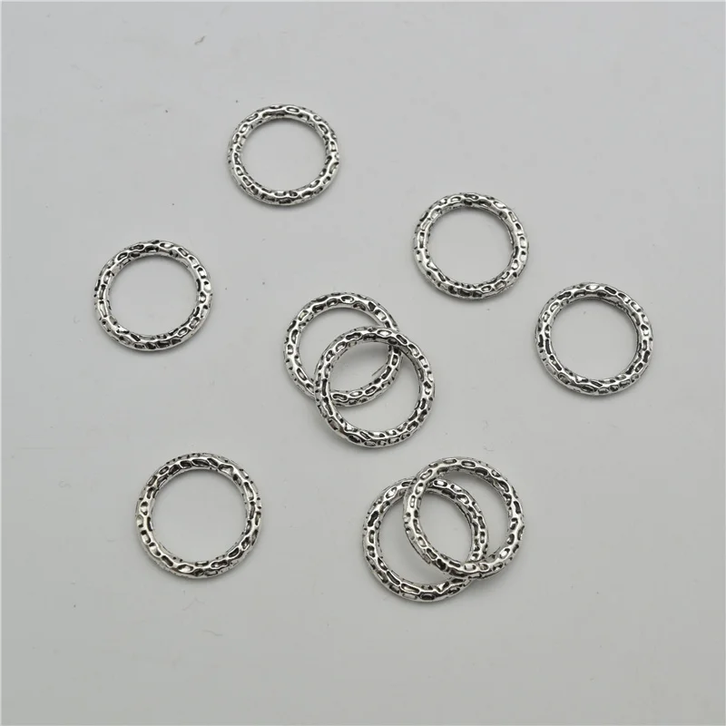 50pcs Vintage Silver Color 24mm Donut Round Ring Bead Jewelry Finding Wholesale