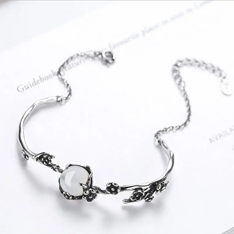 Natural moon cat ey se stone Plum Patchwork bracelet Plated Vintag s style charm wed Fashion jewelry romantic dropshipping | Украшения и