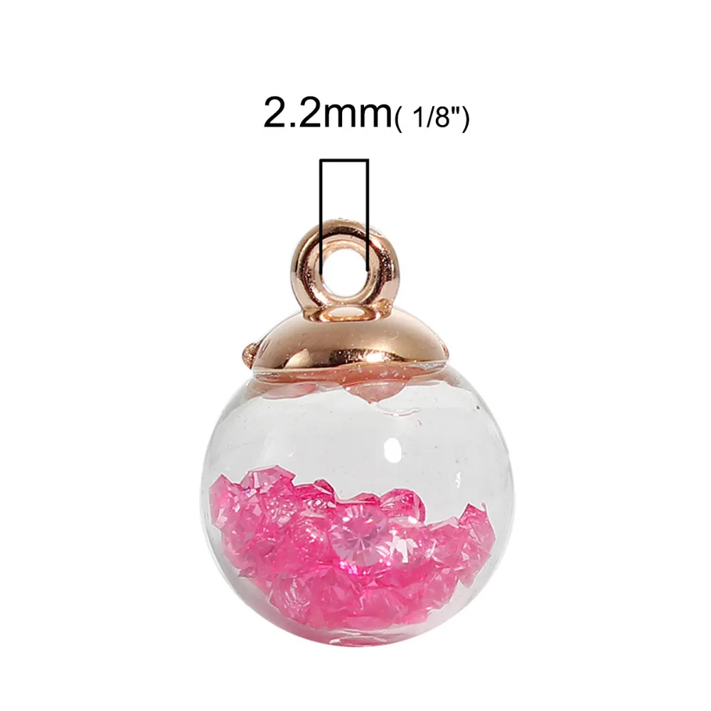 DoreenBeads DIY стеклянная подвеска-бутылка Красочные Стразы прозрачные бусины 22 мм x 16