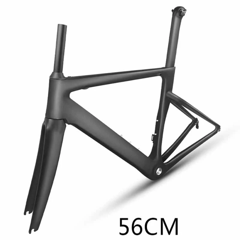 matte 56cm Leadnovo MTB карбоновый дорожный каркас Механическая велосипедная рама карбоновая дорожная рама+ вилка+ подседельный штырь+ гарнитура углеродный дорожный велосипед - Цвет: matte 56cm