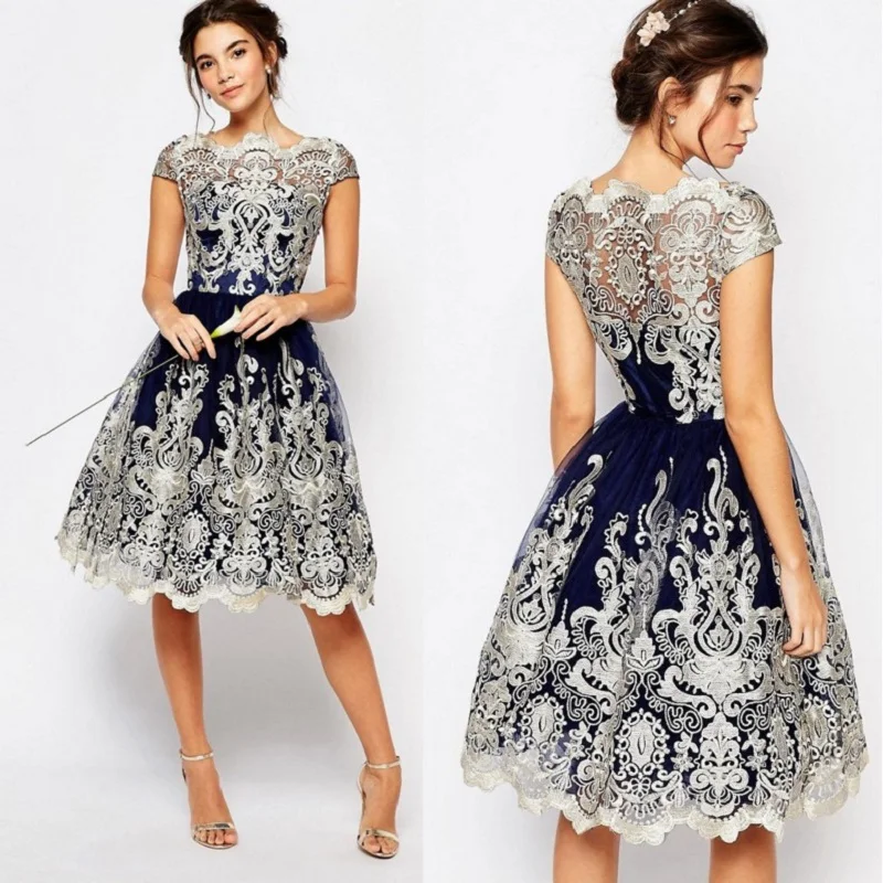 Sexy Summer Women Fashion Retro Embroidery dress Swing Vintage Elegant Short Sleeve Cocktail Party Mesh Dress | Женская одежда