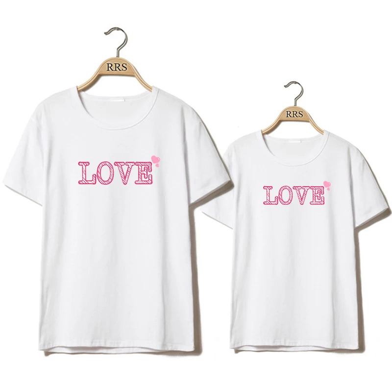 2019 летняя парная Футболка &quotВлюбленные&quot для женщин повседневные белые топы