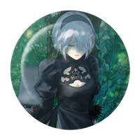 ZXFJXR игра 58 мм NieR Automata Heroine 2B YoRHa № 2 Тип B Escudo de armas Broche круглые значки Stemma иконы