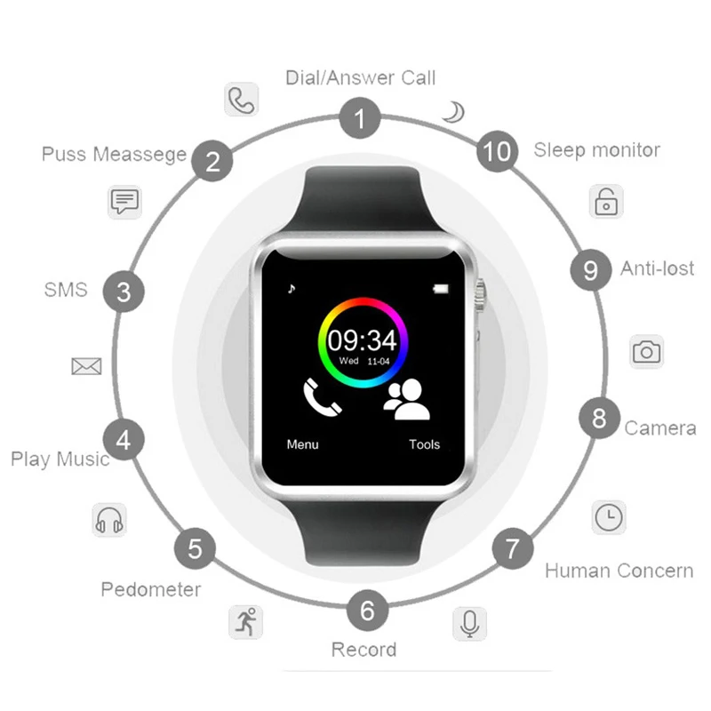 Itormis Bluetooth Smart Часы SmartWatch модные наручные часы Камера sim-карта TF Фитнес трекер для