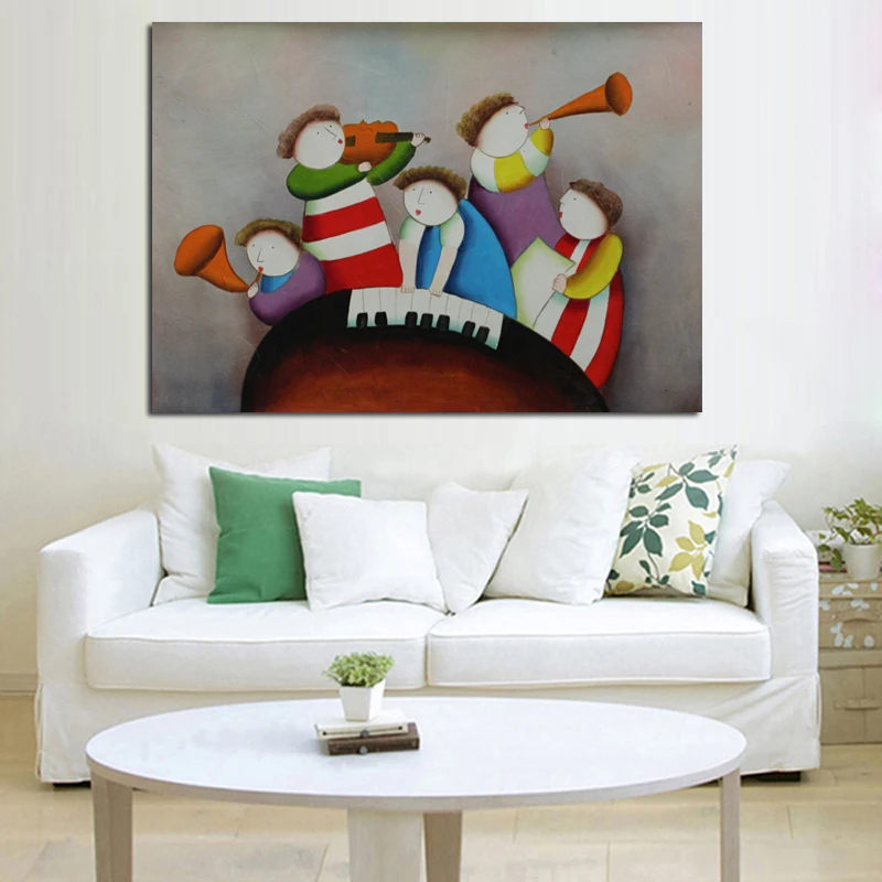 Новый современный дизайн картины маслом искусства высокое качество музыкант