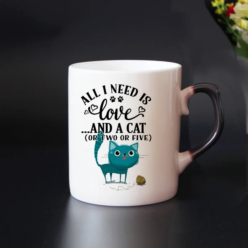 Free shipping funny cats Color Changing Mug Bone china Coffee Mugs Magic Tea Cup cartoon gift for friends | Дом и сад