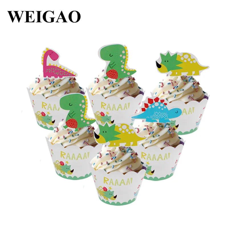 

WEIGAO Dinosaur Birthday Party Disposable Tableware Sets Kids Animal Birthday Party Decoration Paper Banner/Cup/Plate Supplies