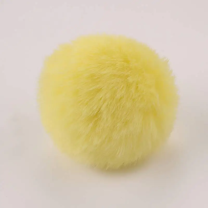 Yellow 12 шт./лот, яркие искусственные помпоны-кролики, Меховые помпоны, 5 см, ручная работа, милые Меховые помпоны, шарики для шляп, брелки, помпоны, аксессуары для самостоятельного изготовления, подарки - Цвет: Yellow