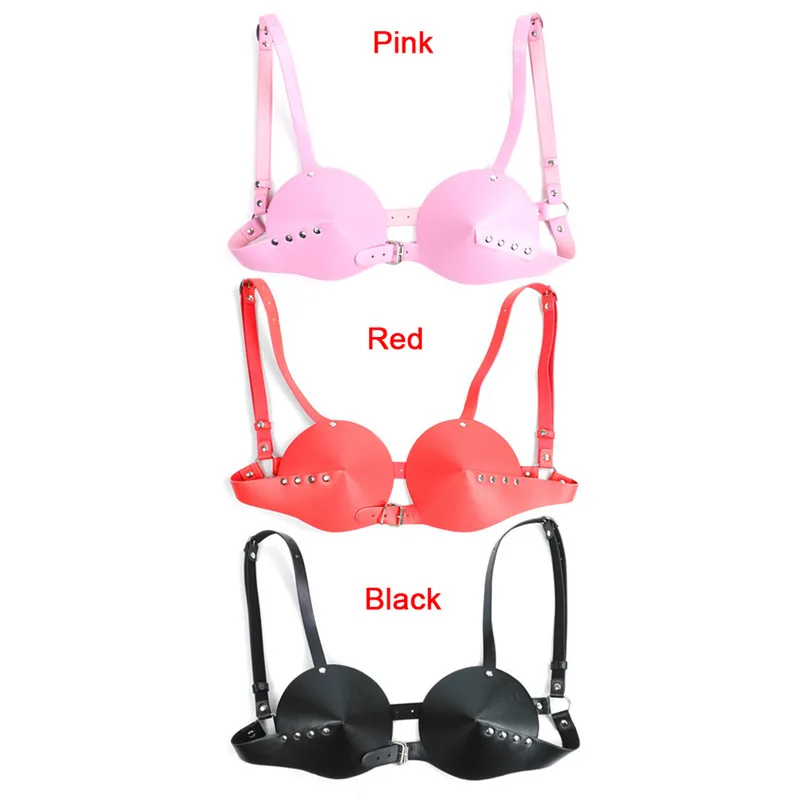 Adult Fetish Breast Sexy PU Leather Bra Lingerie Erotic Body Restraint For Female | Тематическая одежда и униформа