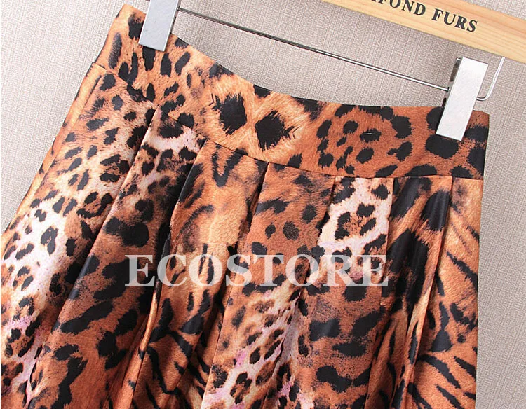 Юбки с принтом тигра Новая модная женская Европейская винтажная плиссированная