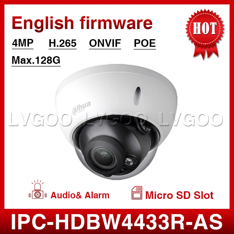 

Dahua 4MP PoE сетевая IP камера IPC-HDBW4431R-AS IK10 Взрывозащищенная шариковая камера с поддержкой звуковой сигнализации IP67 водонепроницаемая sd-карта Onvif