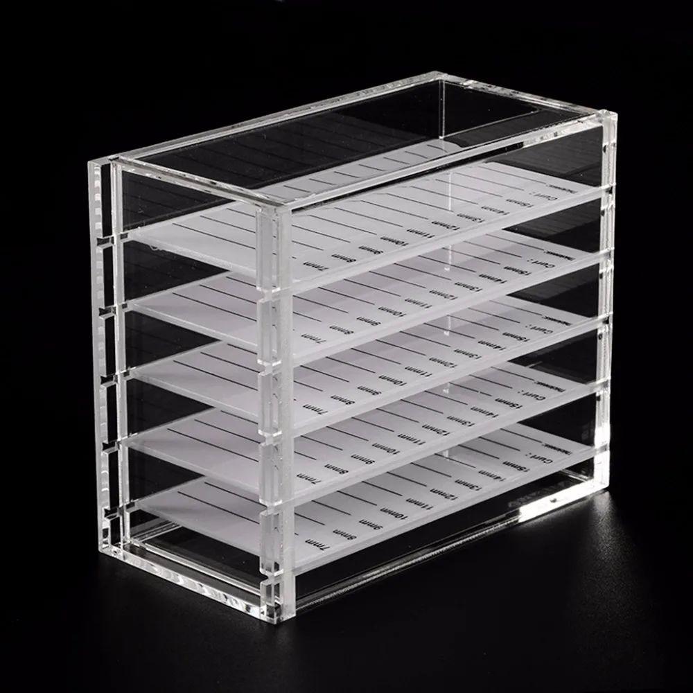 Органайзер для подъема ресниц прозрачная пластиковая коробка 5 уровней хранения
