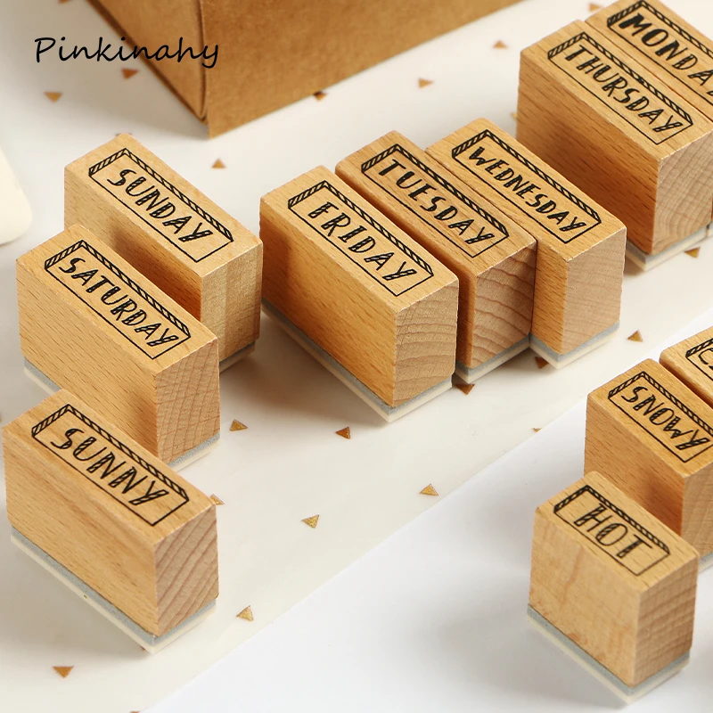 14 шт/1 Набор Винтажный Ретро стиль неделя/Погода планировщик шаблон деревянный