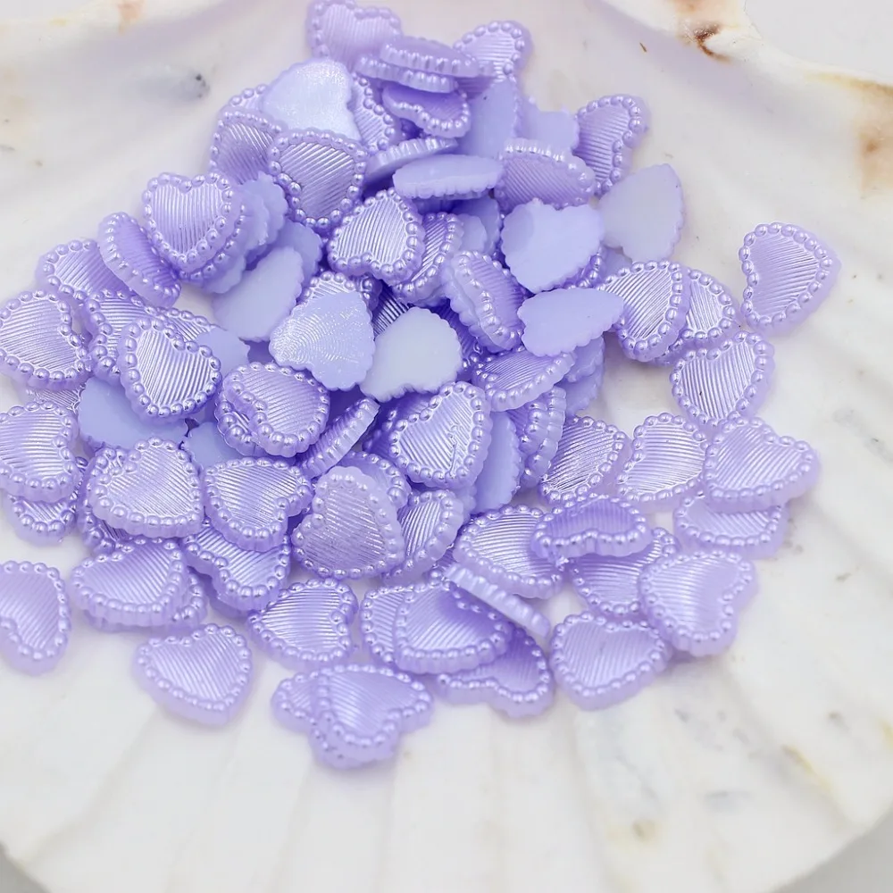 Бусины из АБС-пластика с имитацией сердца и полосками 10 мм 100 шт. | Украшения