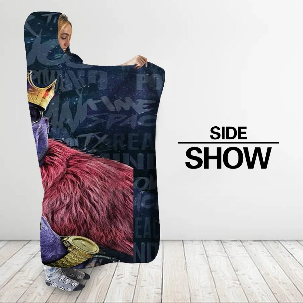 Корона король 3D печать Флисовое одеяло с капюшоном Аниме Дети Мода носимые пара