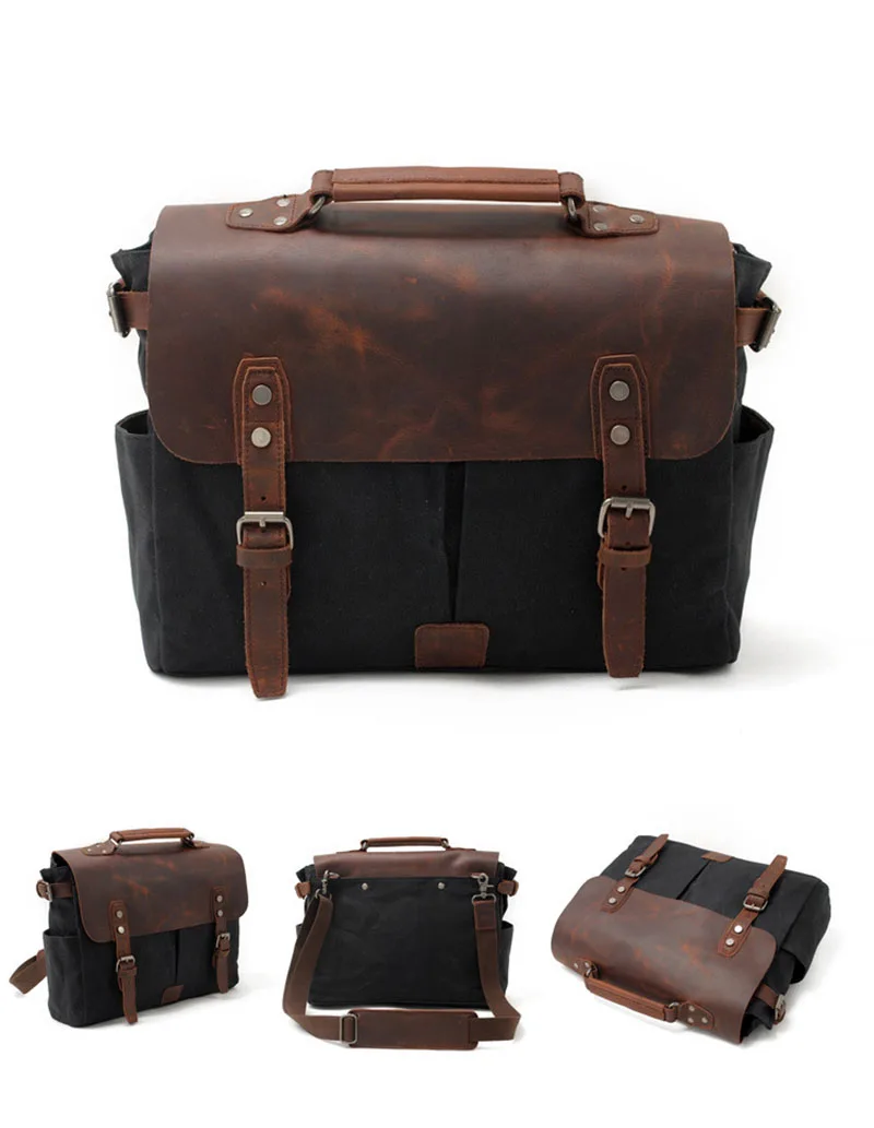 Muchuan 16960# Waterproof SLR Camera Bags Casual Travel Batik Canvas Shoulder Bags Vintage Briefcase Retro Hasp Cover Camera Bag