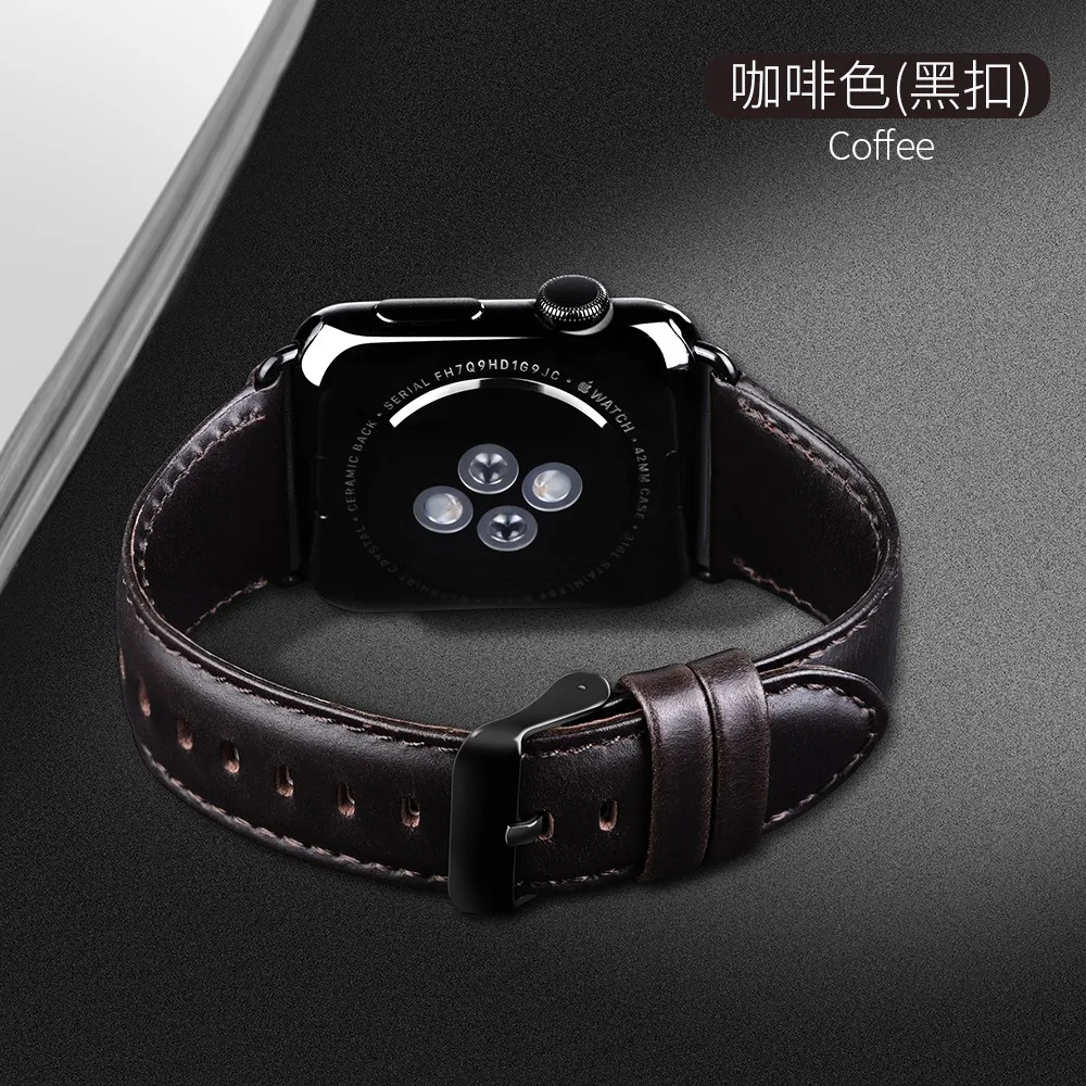 Ремешок из натуральной кожи для Apple Watch 4 3 2 1 42 мм 44 38 40 мм|strap brown|leather bandband for apple watch |