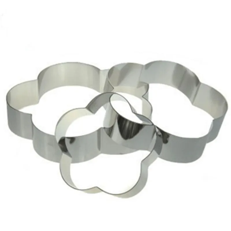 3PCS/SET Baking Mould Flower Shaped Cookie Cutter Stainless Steel Egg Fondant Sugarcraft Biscuit DIY Mold | Дом и сад