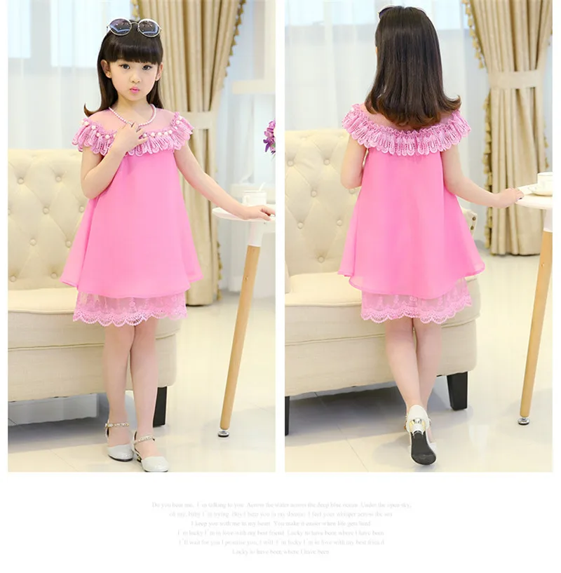 Шифоновое летнее цельнокроеное платье для девочек с бисером 2016 | Мать и ребенок